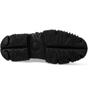 Chaussures Plateformes New Rock Fire en Cuir Noir