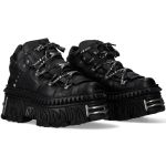 Chaussures Plateformes New Rock Fire en Cuir Noir