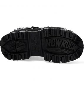 Black New Rock Tank Platform Shoes with Chains