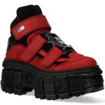 Chaussures Plateformes New Rock Wall Rouges Alaska et Noires