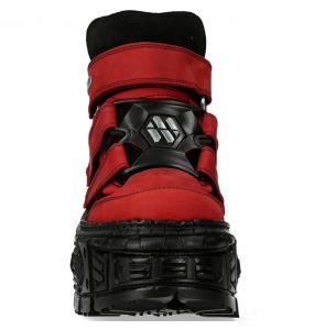 Chaussures Plateformes New Rock Wall Rouges Alaska et Noires