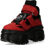 Red Alaska and Black New Rock Wall Platform Shoes