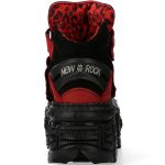 Red Alaska and Black New Rock Wall Platform Shoes