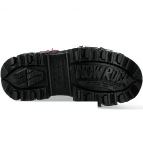 Chaussures Plateformes New Rock Wall Rouges Alaska et Noires