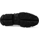 Black Vegan Leather New Rock Metallic Fire Platform Shoes