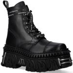 Bottines New Rock Fire en Cuir Noir