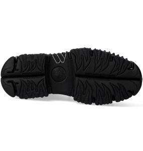 Bottines New Rock Fire en Cuir Noir