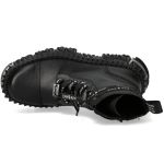 Bottines New Rock Fire en Cuir Noir
