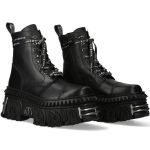 Bottines New Rock Fire en Cuir Noir