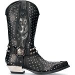 Black Leather Studded New Rock West Boots