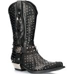 Bottes New Rock West en Cuir Noir à Clous
