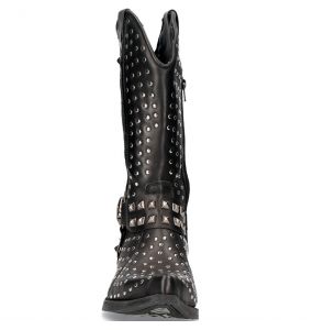 Black Leather Studded New Rock West Boots