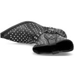 Bottes New Rock West en Cuir Noir à Clous