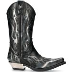 Bottes New Rock West en Cuir Pulik Acier et Itali Noir