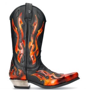 Fire Pulik and Black Itali Leather New Rock West Boots