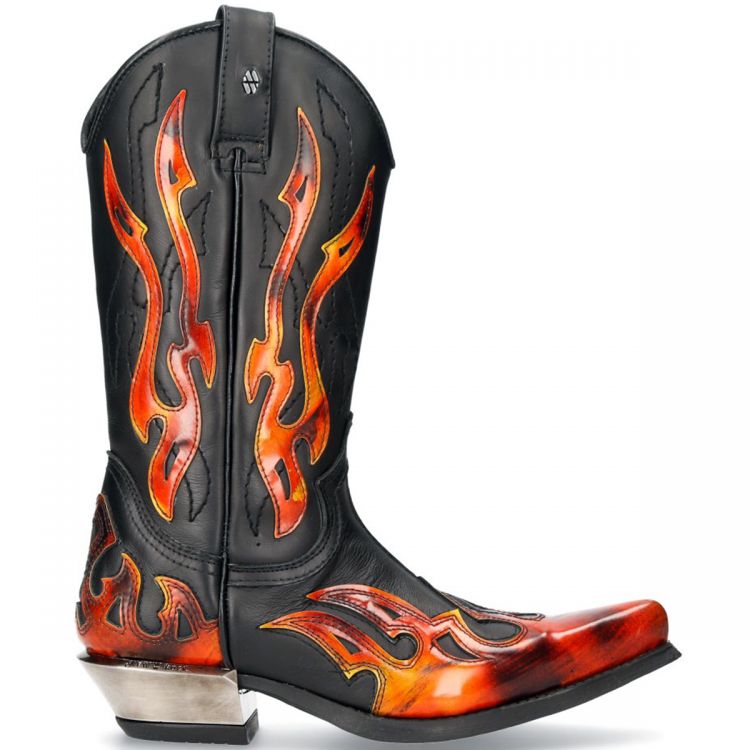 Fire Pulik and Black Itali Leather New Rock West Boots