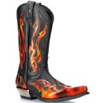 Fire Pulik and Black Itali Leather New Rock West Boots