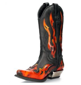 Fire Pulik and Black Itali Leather New Rock West Boots