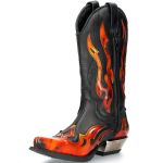 Fire Pulik and Black Itali Leather New Rock West Boots
