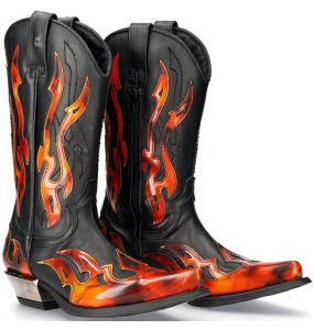 Fire Pulik and Black Itali Leather New Rock West Boots