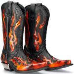 Fire Pulik and Black Itali Leather New Rock West Boots
