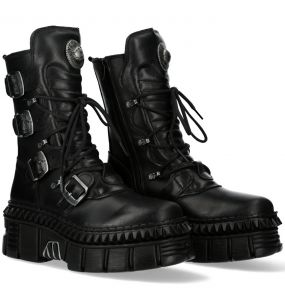Black Itali and Nomada Leather New Rock Wall Picos Boots