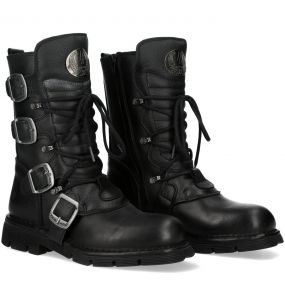 Bottes New Rock Heritage en Cuirs Itali et Nomada Noirs