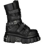 Black New Rock Metallic Tower Boots