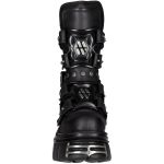 Black New Rock Metallic Tower Boots