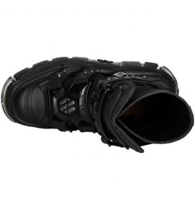 Black New Rock Metallic Tower Boots