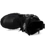 Bottes Plateformes New Rock Tank en Cuir Itali Noir