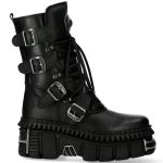 Bottes New Rock Metallic en Cuir Itali et Nomada Noirs