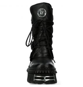 Bottes New Rock Metallic en Cuir Itali et Nomada Noirs