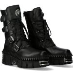 Bottes New Rock Metallic en Cuir Itali et Nomada Noirs