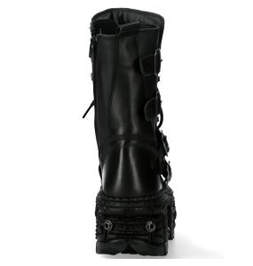Black Itali and Nomada Leather New Rock Tank Platform Boots