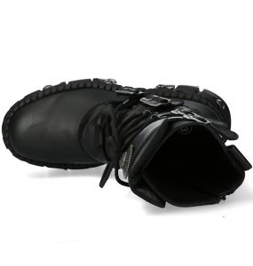 Black Itali and Nomada Leather New Rock Tank Platform Boots
