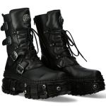 Black Itali and Nomada Leather New Rock Tank Platform Boots