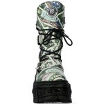 Bottes Plateformes New Rock Tank Imprimées 'One Dollar'