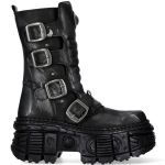 Black Crust Lead Finish New Rock Tank Platform Boots