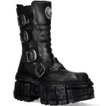 Black Crust Lead Finish New Rock Tank Platform Boots