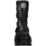 Black Crust Lead Finish New Rock Tank Platform Boots