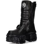 Black Crust Lead Finish New Rock Tank Platform Boots
