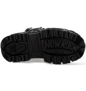 Black Crust Lead Finish New Rock Tank Platform Boots