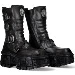 Black Crust Lead Finish New Rock Tank Platform Boots