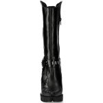 New Rock Malicia Boots in Black and Silver Leather