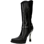 New Rock Malicia Boots in Black and Silver Leather