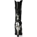 New Rock Malicia Boots in Black and Silver Leather