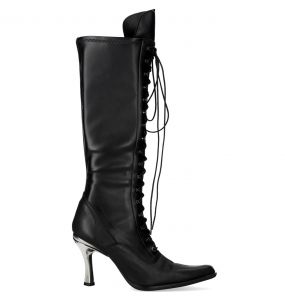 Black Itali Leather New Rock Malicia High Boots