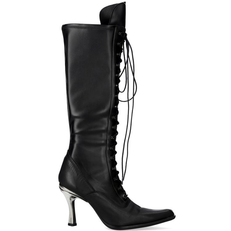 Black Itali Leather New Rock Malicia High Boots