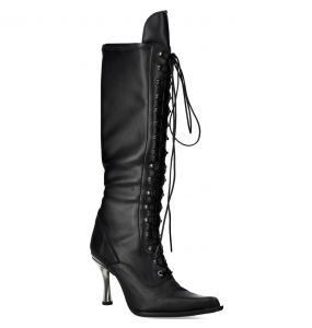 Black Itali Leather New Rock Malicia High Boots